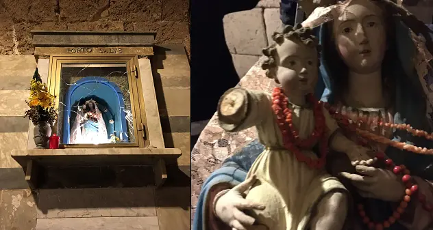 Vandali in azione ad Alghero, danneggiata la Madonnina di Porto Salve