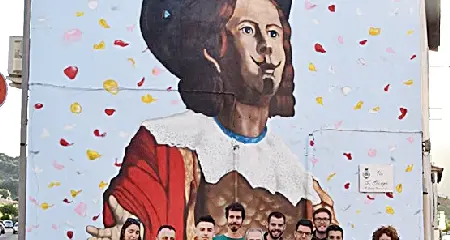 Il bellissimo murale dedicato a Sant’Efisio. Guardate la foto