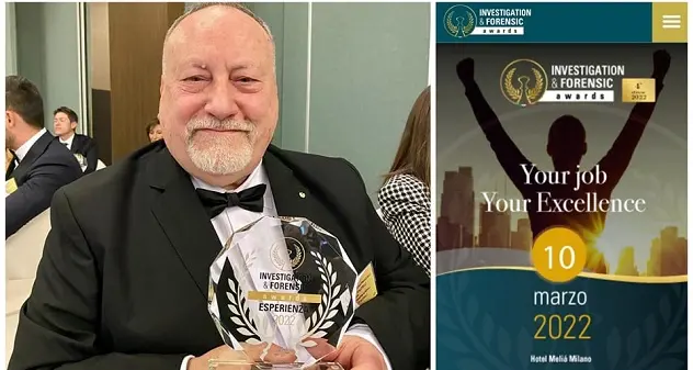 Milano. Piscitelli (Penelope Sardegna) premiato agli Investigation & Forensic Awards