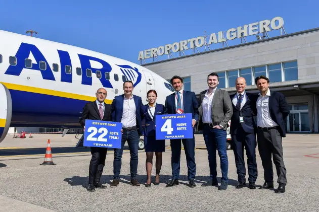 Conferenza Stampa e Presentazione nuove rotte Ryanair dall\\u2019Aeroporto di Alghero\\r\\nAlghero, 23/03/2022\\r\\nFoto L.Canu / So.Ge.A.Al. Spa