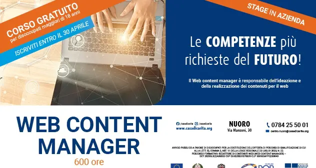 Nuoro. \"Web Content Manager\": iscrizioni aperte al corso gratuito. Ecco i dettagli