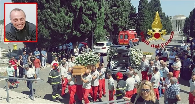 L’ultimo saluto commosso al Vigile del Fuoco Bruno De Silvestri