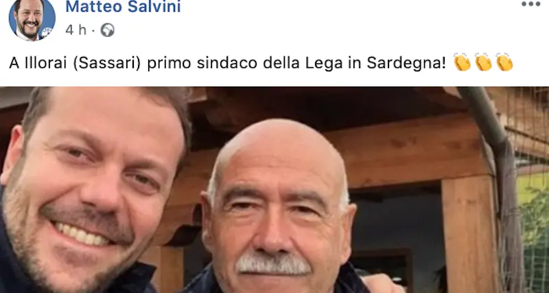 Il post di Matteo Salvini da Washington: “Applausi per il primo sindaco della Lega in Sardegna”