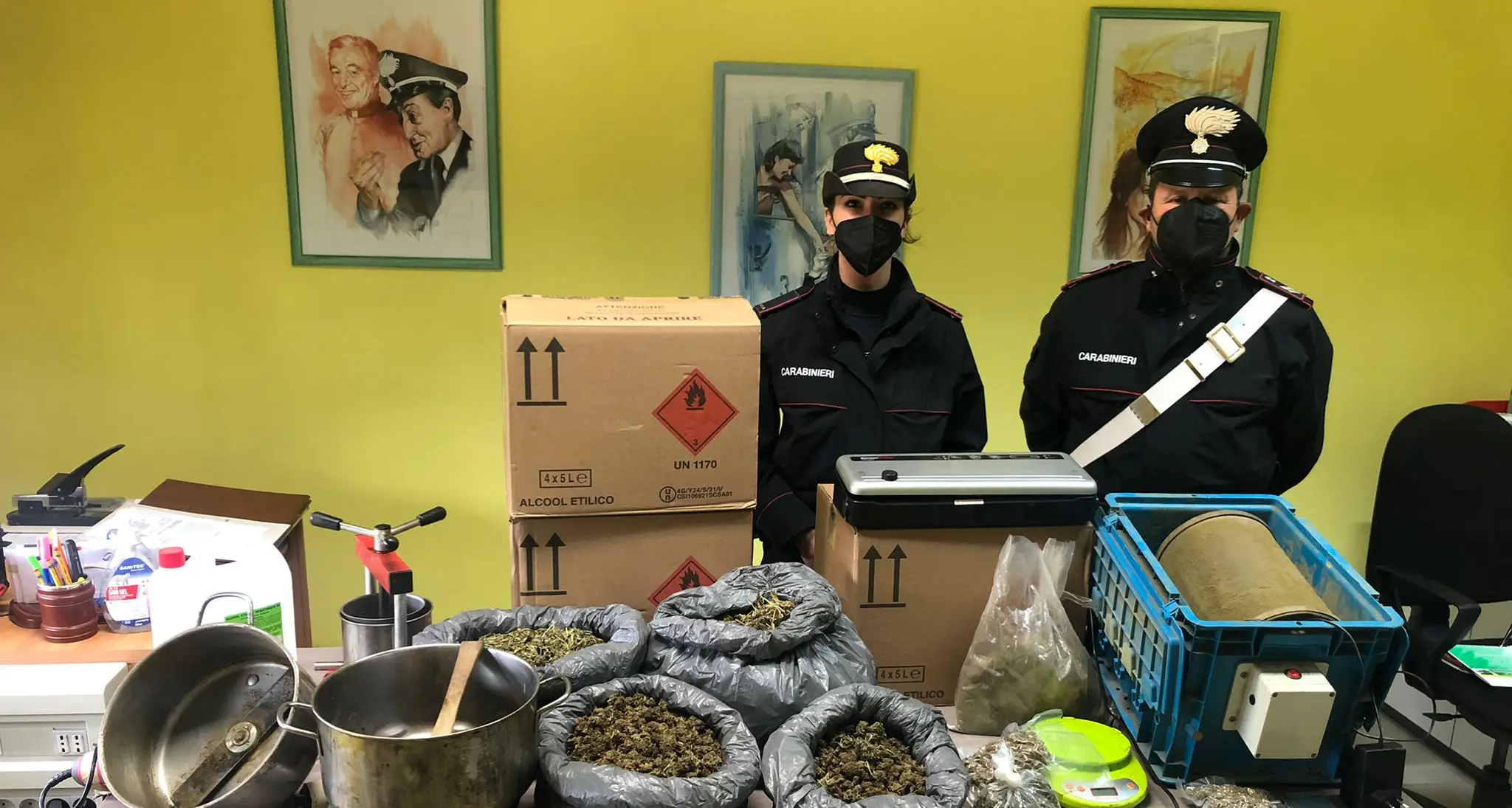 San Gavino Monreale. In casa un vero e proprio laboratorio per la produzione di hashish