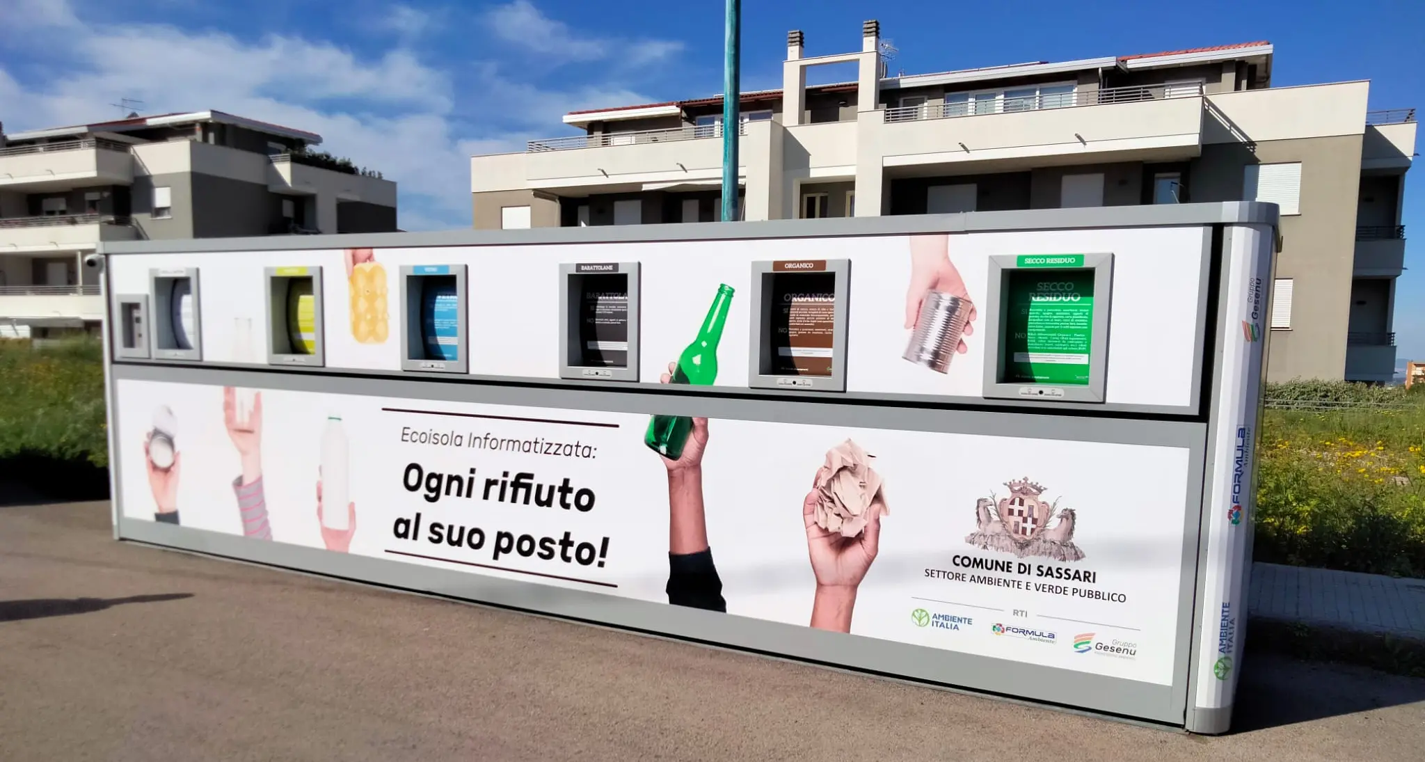 Sassari. Attive tre nuove isole ecologiche: a San Francesco, Caniga e Bancali