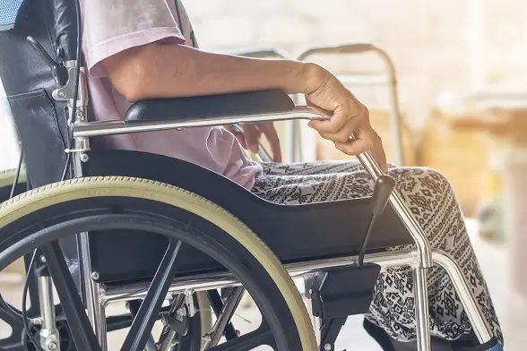 Asian senior or elderly old lady woman patient on wheelchair so sad at home,healthy strong medical concept\\r