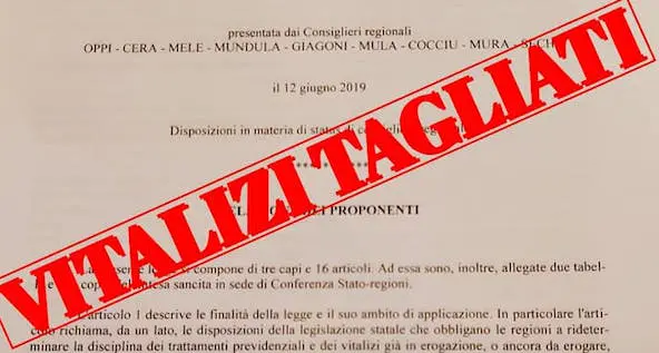 Via libera al taglio dei vitalizi per gli ex onorevoli