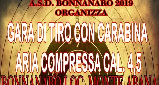 Bonnanaro, sabato 3 agosto gara di tiro alla carabina calibro 4.5