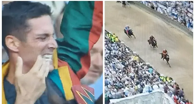 Palio di Siena. \"Tittìa\" campione: il fantino sardo vince l'ottavo della sua carriera