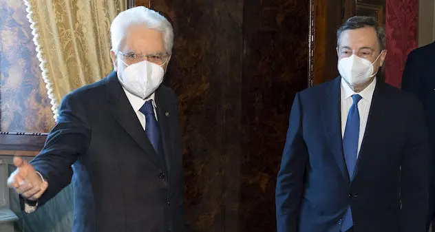 Il premier Draghi a colloquio con Mattarella al Quirinale