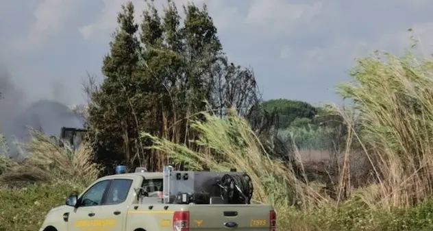 Incendio divampa a Fertilia: in azione un elicottero del Corpo forestale