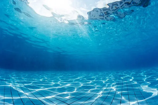 Underwater shot of the swimming pool