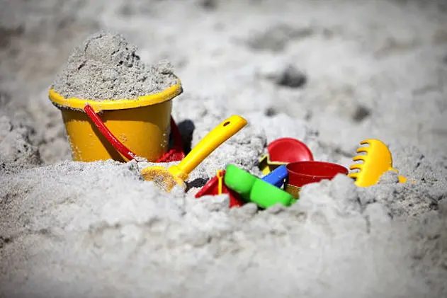 bucket and shovel in the sand