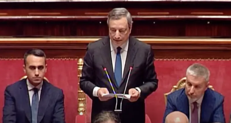 Crisi di governo. Draghi al Senato: “All'Italia non serve una fiducia di facciata”