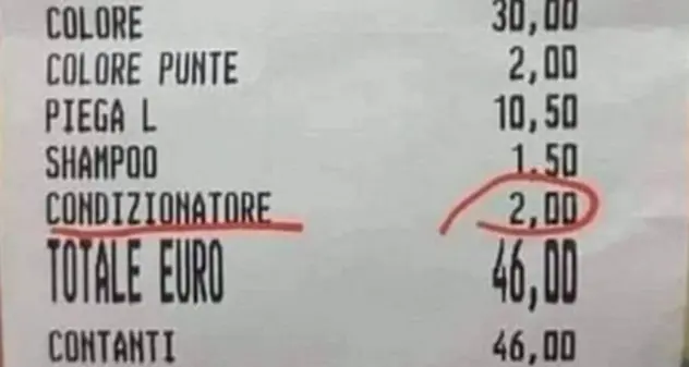 Dal parrucchiere “2 euro per il condizionatore”, ma la realtà è ben diversa