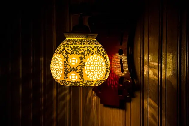 A Chinese style lamp in the room