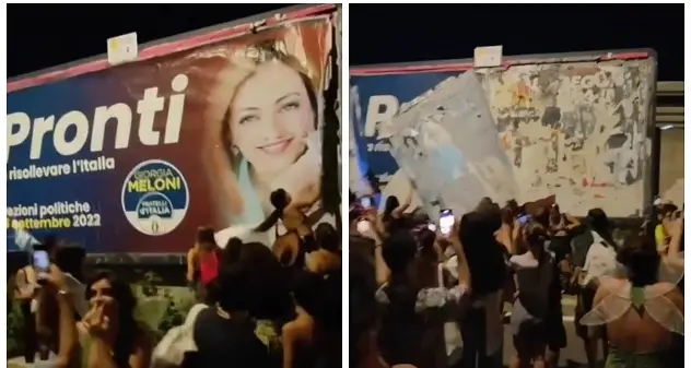 Manifesti FdI strappati e muri imbrattati durante Pride a Olbia: la denuncia
