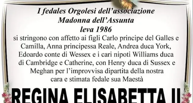 A Orgosolo e Nuchis spuntano manifesti funebri per la Regina Elisabetta