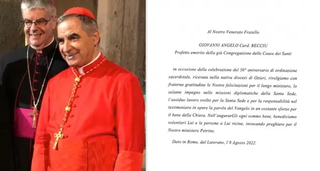 I 50 anni di sacerdozio del cardinale Becciu e la lettera del Papa