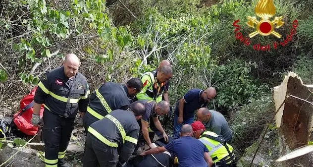 Mucca scivola in un dirupo: salvata con l’elicottero