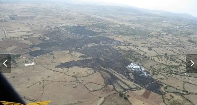 Incendio a Flussio, sul posto la Forestale