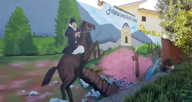 Grande festa ieri a Domusnovas in onore dei nonni: inaugurato un murale a Cracchera dedicato a Sant’Ignazio