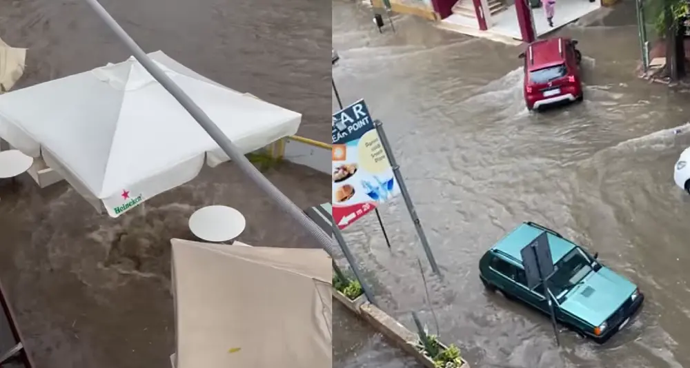 Maltempo: nubifragio a Orosei, strade e scantinati allagati | VIDEO