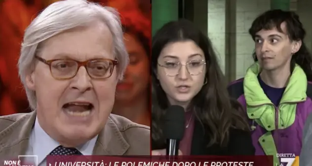 “Stai zitto, sto parlando io” e lei: “Sono donna”. La lite tra Sgarbi e la studentessa universitaria