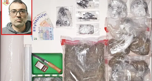 Pusher nei guai, la Polizia gli sequestra oltre 1 Kg di droga: blitz a San Michele