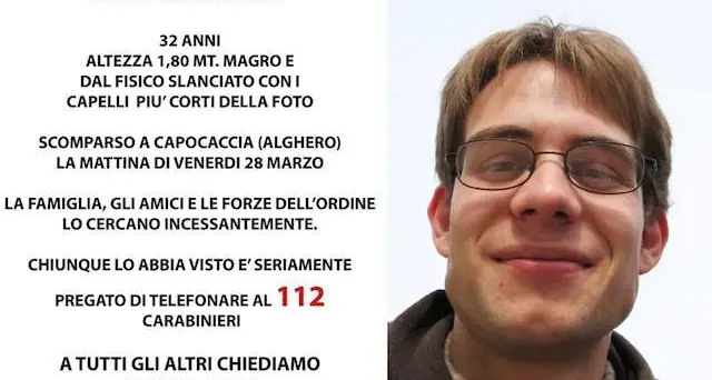 Alghero. Terzo giorno di ricerche: nessuna notizia di Edoardo Bezzi