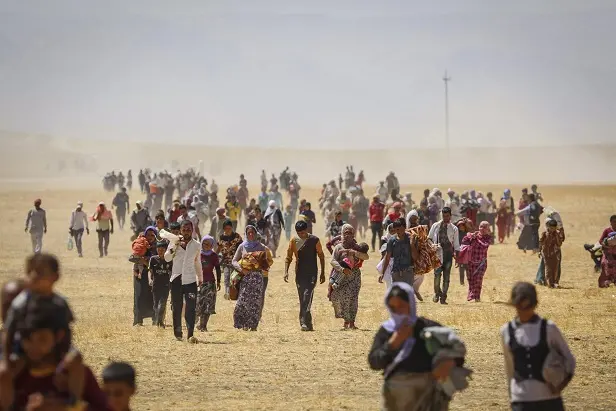 Mosul 2014-08-09MOSUL, IRAQ - AUGUST 9:  Thousands of Yezidis trapped in the Sinjar mountains as they tried to escape from Islamic State (IS) forces, are rescued by Kurdish Peshmerga forces and Peoples Protection Unit (YPG) in Mosul, Iraq on August 09, 2014. (Emrah Yorulmaz - Anadolu Agency)Photo: Emrah Yorulmaz / AA / TT / kod 10611***USA, U.K., CANADA AND FRANCE OUT******BETALBILD***Anadolu Agency/LaPresseOnly Italy