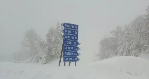 Allerta neve e ghiaccio in Sardegna sino a lunedì