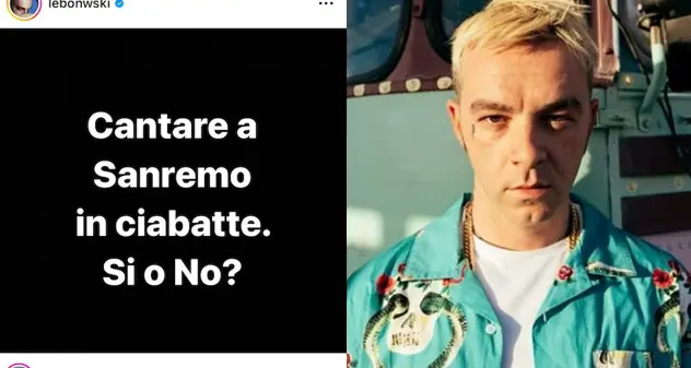 Salmo stasera ospite a Sanremo e chiede ai followers: “Canto in Ciabatte?”