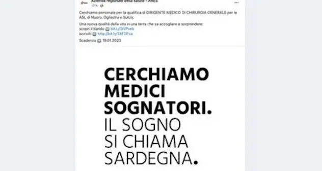 Sardegna cerca medici “sognatori”, bando flop: si candidano solo in tre