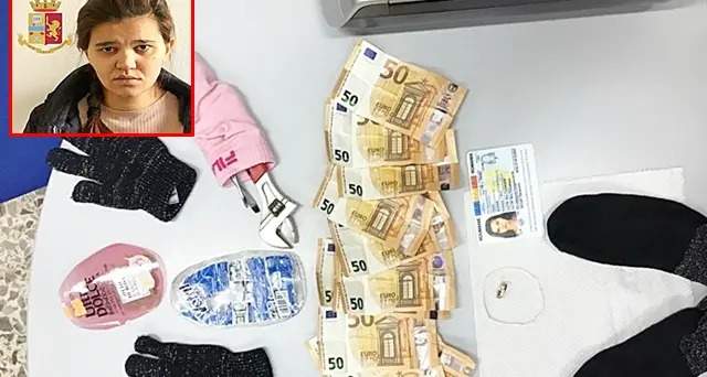 I soldi e i gioielli negli slip, nel trolley gli arnesi da scasso: la Polizia arresta una donna