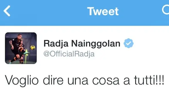 Su twitter Nainggolan si difende: \"Non ho assolutamente messo le mani addosso\"