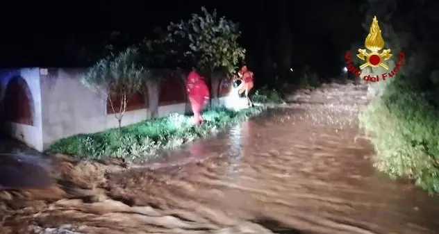 Violente bombe d’acqua in diversi centri della città Metropolitana di Cagliari e Sud Sardegna
