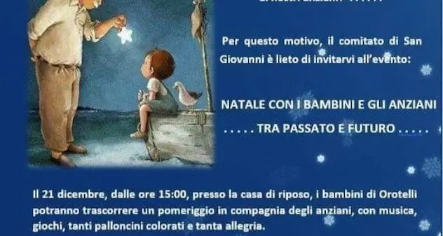 Tra passato e futuro: i bimbi di Orotelli festeggiano il Natale insieme agli anziani della casa di riposo