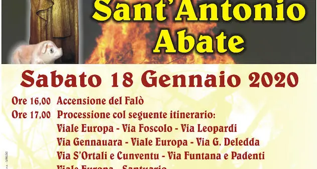 Lanusei rende omaggio a Sant’Antonio Abate. Sabato l’accensione del falò