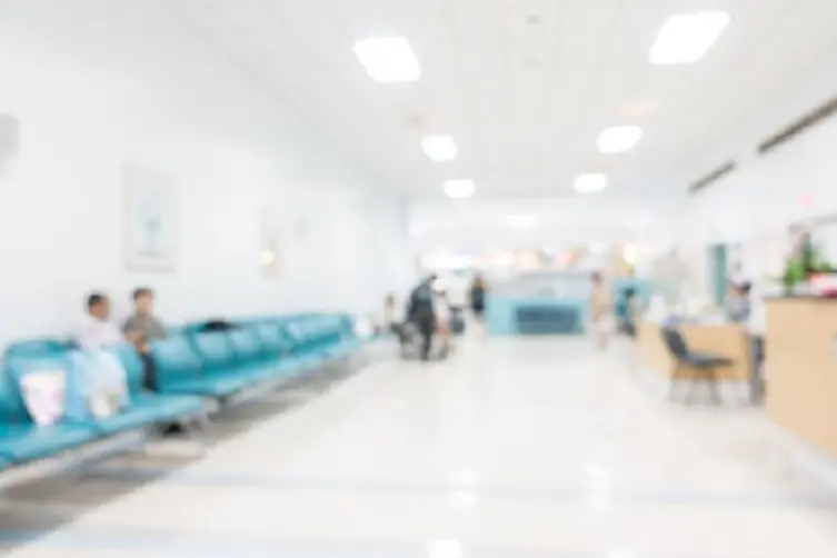 Abstract blur hospital and clinic interior for background