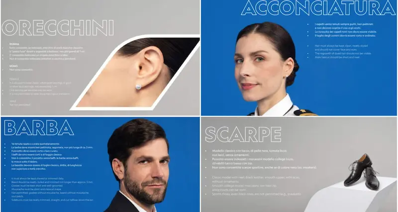 Ita Airways, le regole per il personale: dalla barba ai capelli, dagli anelli alle braccia conserte