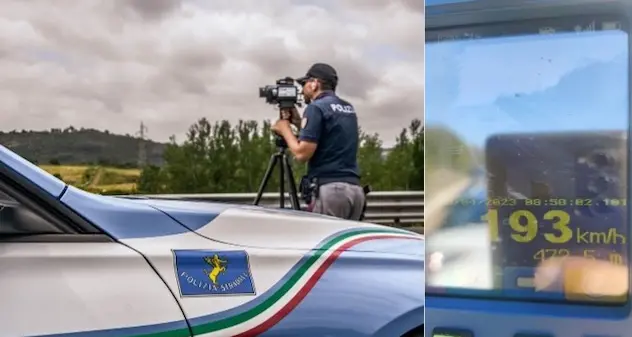 Polizia Nuoro. A 193 km/h sulla 131 d.c.n. patente del conducente ritirata