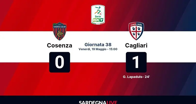 Cosenza-Cagliari 0-1, Lapadula ancora in gol: rossoblù quinti