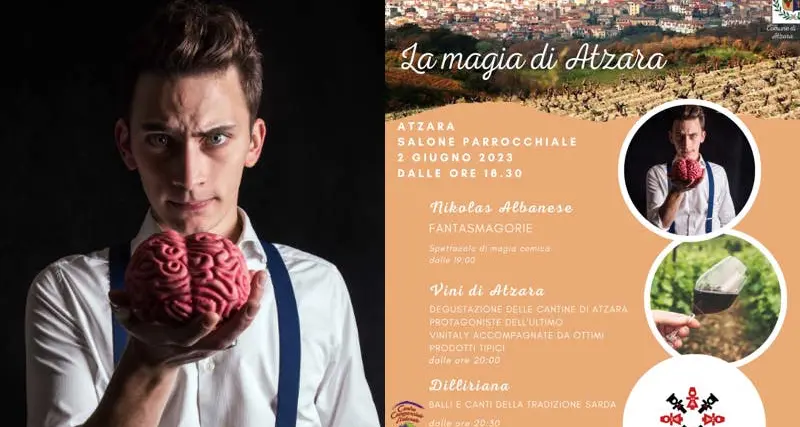 2 GIUGNO| Ad Atzara una magica serata tra ottimi vini e lo spettacolo dell’illusionista Nikolas Albanese