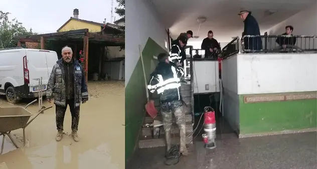 Ubaldo Serra e l'associazione \"Sardi in Romagna\" in aiuto delle persone colpite dall'alluvione