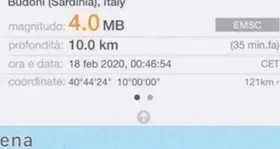 La Sardegna trema: scossa di terremoto percepita in Gallura, Barbagia e parte del Goceano