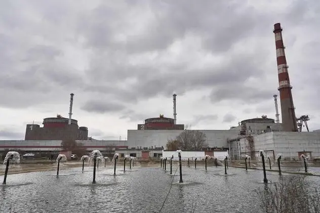A general view of the Russian-controlled Zaporizhzhia nuclear power plant in southern Ukraine on March 29, 2023. (Photo by Andrey BORODULIN / AFP)