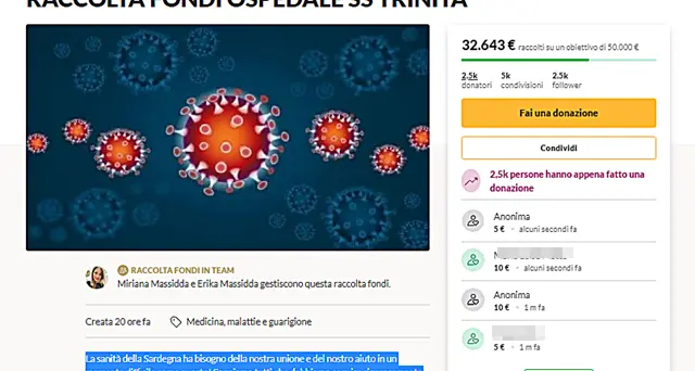 Coronavirus, una raccolta fondi per il Santissima Trinità: l’idea di Erika e Miriana, raccolti già oltre 30mila euro