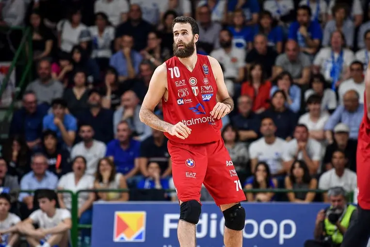 Luigi Datome\\nBanco di Sardegna Dinamo Sassari - EA7 Emporio Armani Olimpia Milano\\nPlay off - Semifinale - Gara 3\\nLegabasket LBA Serie A UnipolSai 2022-2023\\nSassari, 01/05/2023\\nFoto L.Canu / Ciamillo-Castoria