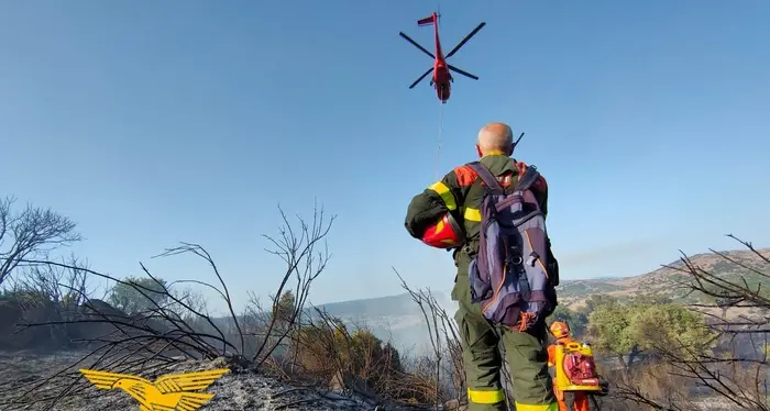 In Sardegna un lunedì da inferno: 22 incendi e otto interventi aerei del Corpo forestale